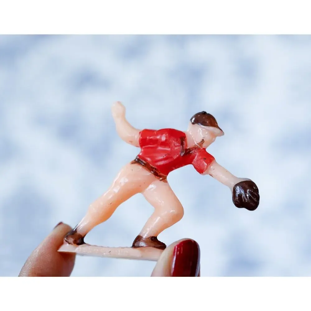 VTG 50s Baseball Player Cake Toppers Set of 5 MCM Retro Boys Sport Party Favors